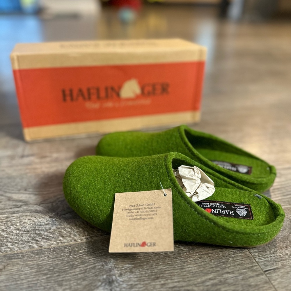 German Wool Loafers Clog Uggs Slippers green Slides